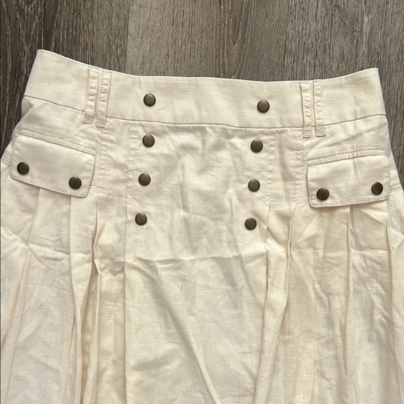 Joe’s cream linen pleated skirt. Waist 16”. EUC - Picture 2 of 6